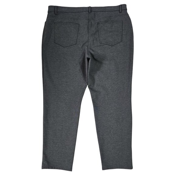 Chico's So Slimming Peyton Heather Gray Ponte Knit Slim Leg Pant Capsule Preppy - Picture 3 of 10